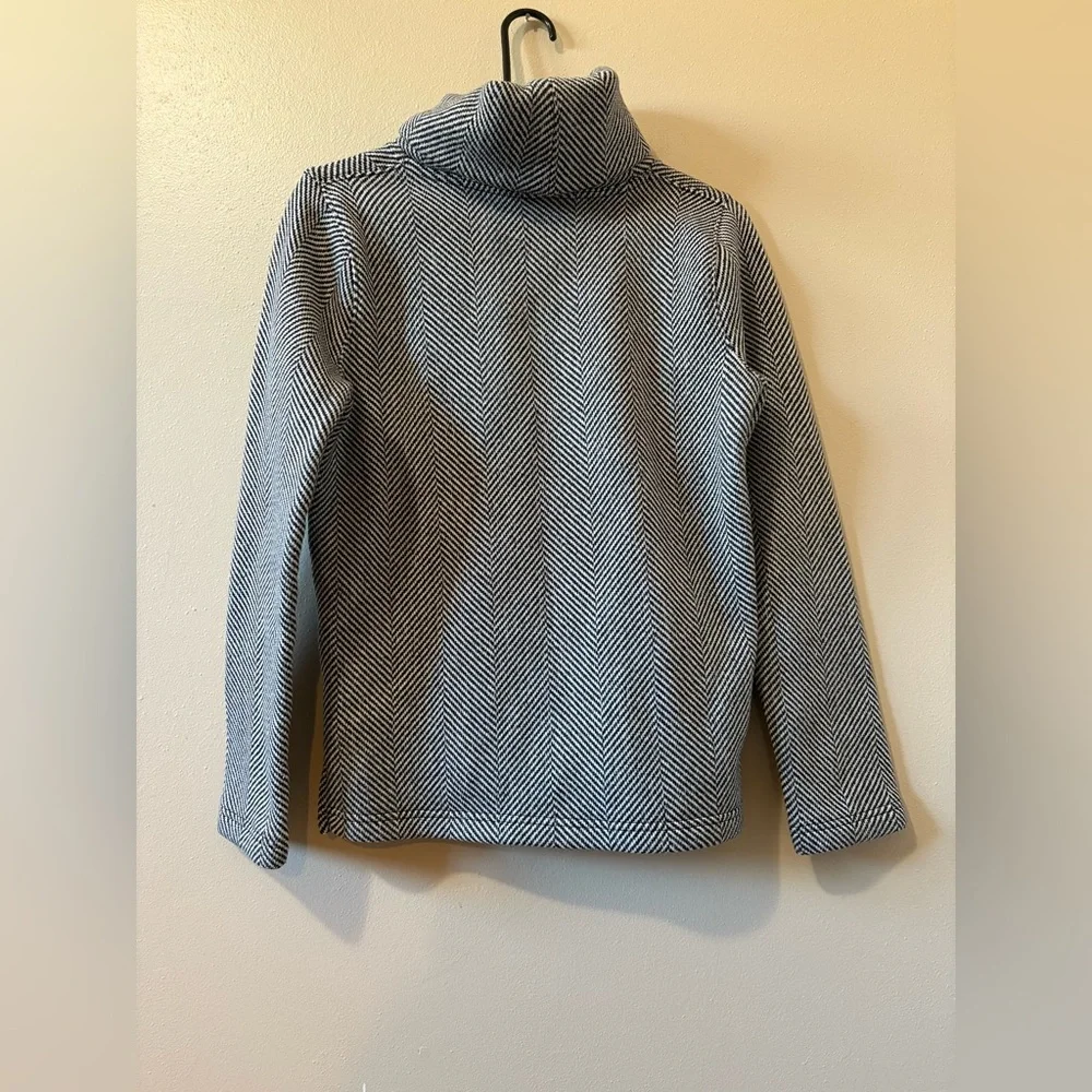 J. Crew Funnelneck Black Herringbone Pullover Sweater Women’s size Medium